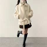 Pony Thick Belt Double High Neck Coat