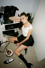 tht rib knee socks - black   