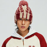 navajo pattern beanie red