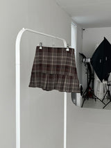 Top checkered pleats skirt (one color)