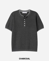 トーナルレイヤードヘンリーネックニット