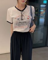 Trow プリント半袖Tシャツ