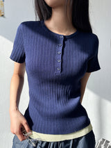 Peyki Layered Ribbed Slim Fit Tee 5color