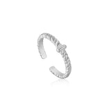 [Kim Yuna, SoYou, Lovelyz Kei, ZEROBASEONE Zhang Hao Worn] Twist Rope Detail 925 Silver + Rhodium Plating Adjustable Size Ring R036-01H