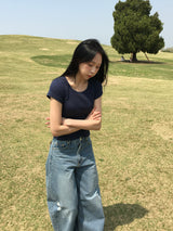 カービークラックカーブドデニムパンツ (1c)