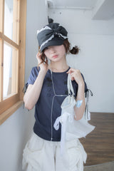 angel ribbon cap(black)