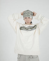エンブロイドワイドクルーネック khaki