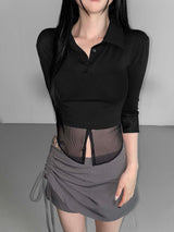 three-quarter mesh shirts (2 color)