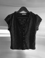 リーフ ジャカード シースルー レースカーディガン