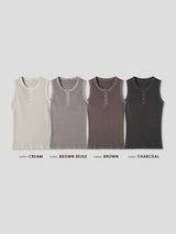 Mile Pigment Henley Sleeveless (4color)