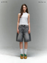 BTB : WAVE WASHING BERMUDA SHORTS [GRAY CORE] [UNISEX]