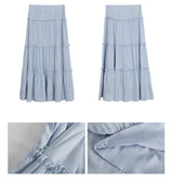 sky frill cancan long skirt