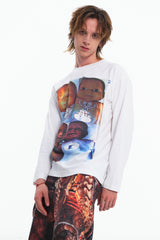 Embryo abcdベビーホワイト長袖Tシャツ