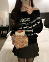 Snow Nordic Off-Shoulder Knit