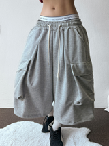 Milan Cargo Pintuck Over Balloon Bermuda Shorts  2 Color 
