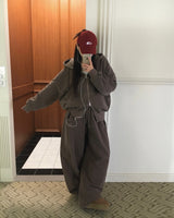 [BELLIDE MADE] Ritz, バックレイズドピグメントワイドトレーニングパンツ