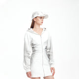 spray-painted hoodie dress