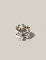 Sunset White Tangled Ring