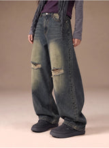 BTB : RAW EDGE BALLON JEANS [VINTAGE BLUE]
