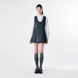 Wool button mini dress 003
