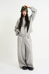Terry wide belted sweatpants