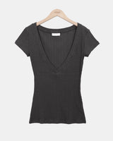 ミンコ ディープVネック ショートスリーブ Tシャツ