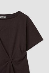 ピンチコットンTシャツ / ブラウン