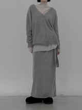 Loose-fit V-neck fur cardigan