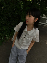 Ribbon shirring t-shirt