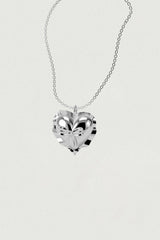 [925SILVER] CUSHION HEART RIBBOON NECKLACE
