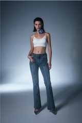 Slit Boots Cut Denim Pants