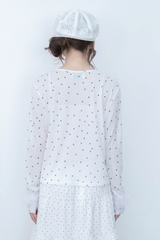 リボン スリーブ カーディガン(white)
