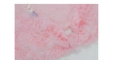 [EVIL TOOTH] Summer Rose Dinner Princess Style Bow 3D Chiffon Rose Flower Plate Chiffon Faux Fur Gloves Set-pink