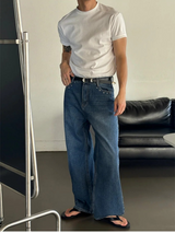 [4SEASON] ショルダーラインセミマッスルフィットTシャツ(4color)