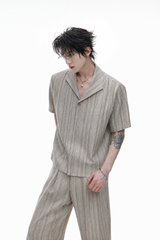 Striped Cuban Collar Shirt