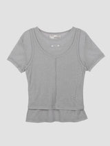 NUBASIC TENCEL HALF T-SHIRT SET GRAY