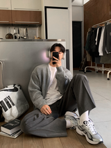 Mirei Two-way Pocket Acrylic Knitted Zip-Up Cardigan