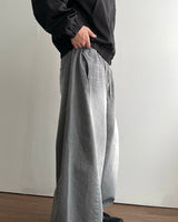 Cement Curved Denim Pants