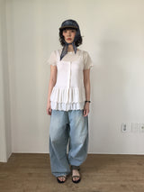 フリル ディープ クルーネック ナシ(3color)