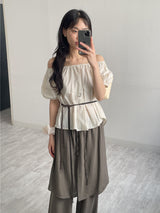 Nylon Two-Way Flare Blouse