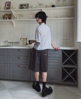 Verse Pintuck Bermuda Patch Work Pants