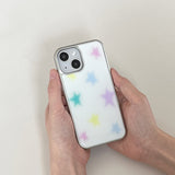 Pastel star epoxy silver bumper case