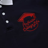 ホワイトカラーラグビースウェットカラーTシャツ / ネイビー [Unisex]