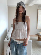 SMOKE PUNCHING BLOUSE TOP