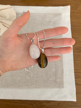 Water drop stone long necklace