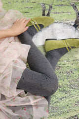 cotton polka dot tights (gray)
