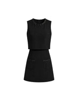  [ATELIER] Muse Sequin Detail Pocket Sleeveless Mini Dress Black