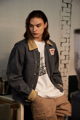 CORDUROY POINT WORK JACKET - BLUE