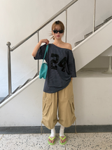 cotton banding bermuda pants