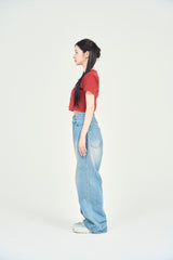 ワッペンステッチ半袖ミニTシャツ